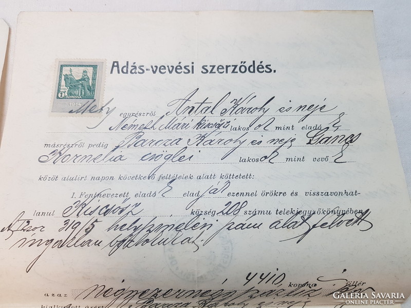 Antique sale-purchase agreement 1914