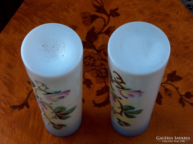 Pair of old, very beautiful art nouveau floral glass vases