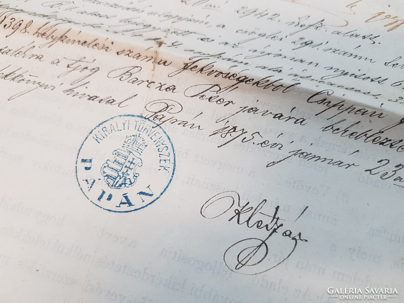 Antique sale-purchase contract from 1869.