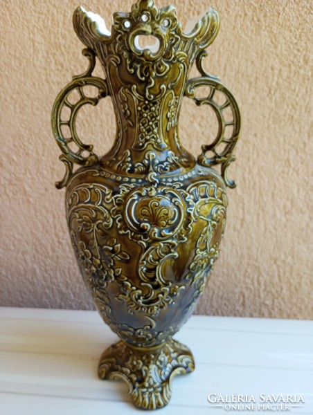 Antik Majolika Nagyméretű Váza