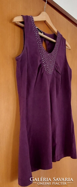 Ulla popken eggplant purple summer top, top, tunic sweater decorated with small studs,
