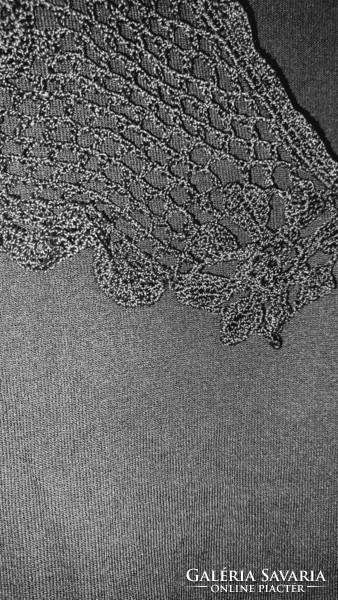 Fekete South csipke pelerines ujjatlan top, felső , pulóver