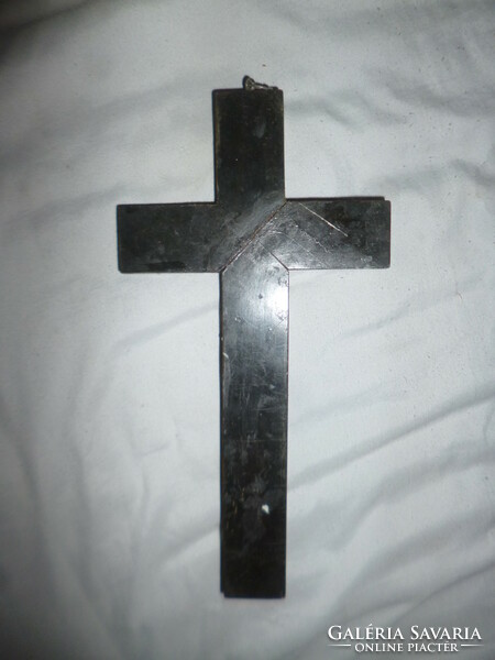 Antique wooden crucifix with metal body