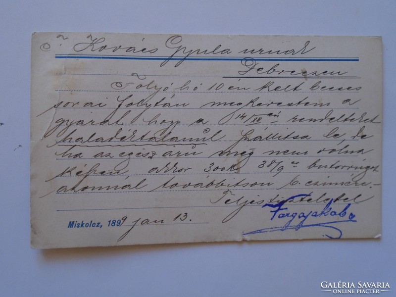 S5.38 Postcard - jakab miskolc varga - mine - 1899 - gyula kovács in Debrecen