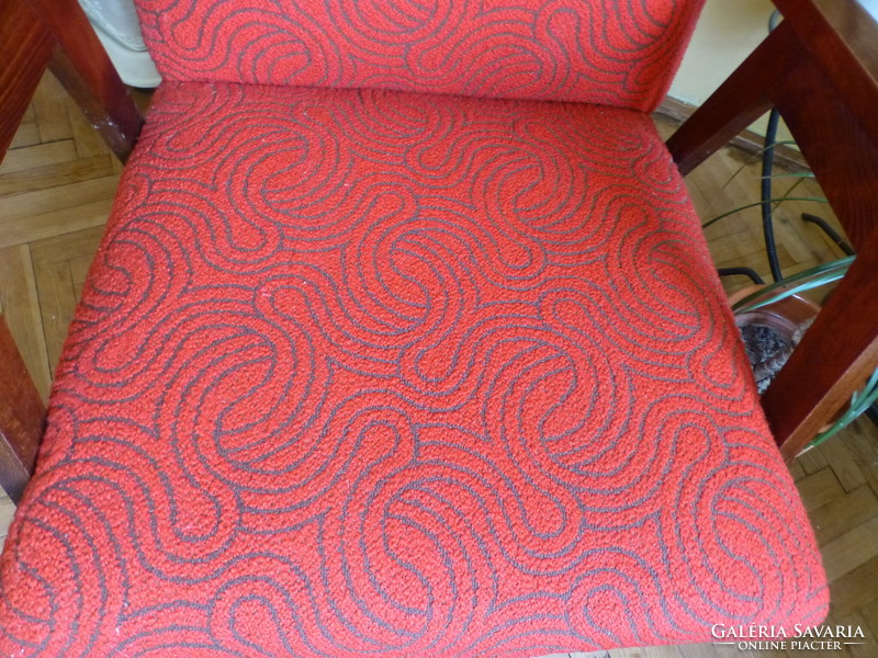 Retro fa karfás piros fotel,mid century design fotel,"Bajnok" fotel