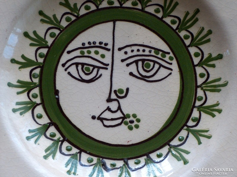 Majolica decorative plate, wall bowl, flawless