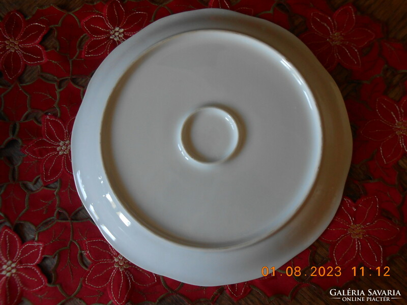 Zsolnay pompadour cake plate with basic glaze, 29.5 cm