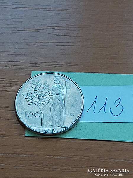 Italy 100 lira 1978, goddess Minerva, stainless steel 113