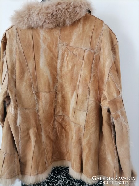 Szebbnél szebbek molett nálam elegáns finom kecskebőr őszi tavaszi kabát dzseki eredeti szőrme bélé