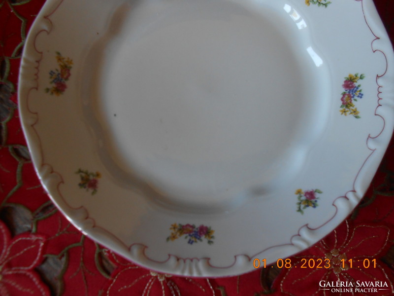 Zsolnay virágcsokor mintás lapos tányér