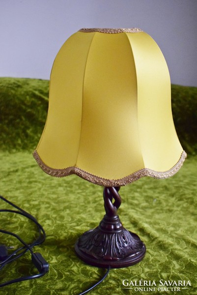 Tin German style, graceful, carved, antique, wooden table lamp, works with shade 45 x 30 cm!