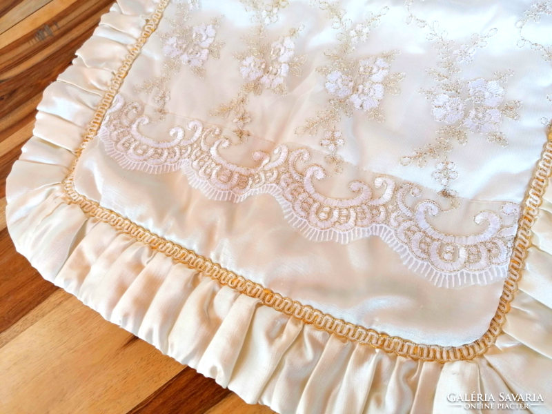 Satin silk embroidered decorative cushion cover cushion cover 66 x 44 cm