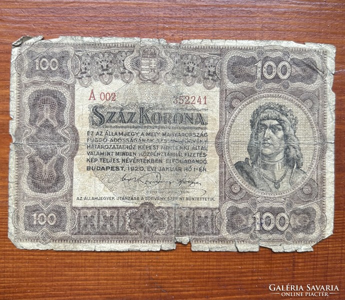 100 korona 1920