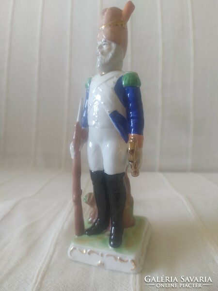 German porcelain soldier figure, nicely painted, flawless, marked, 20 cm