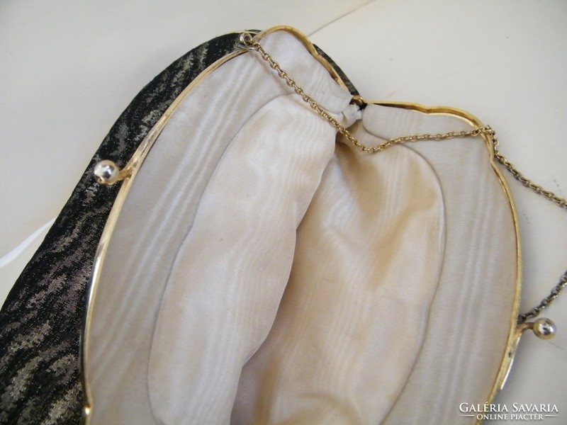Particularly beautiful, original Art Nouveau gold-plated silver frame handbag decorated with angels