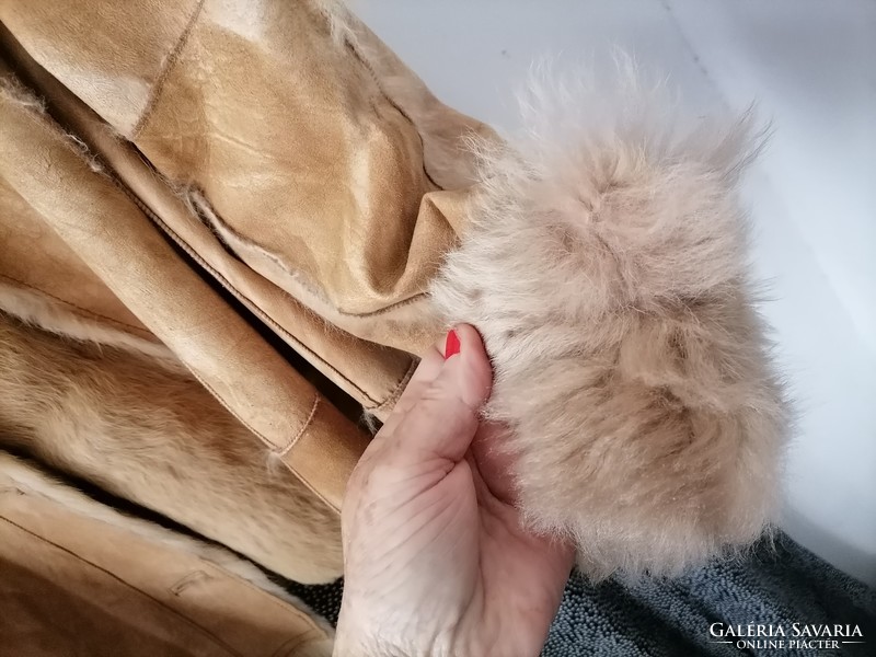 They are more beautiful than me plus size elegant fine goatskin autumn spring coat jacket original fur lining