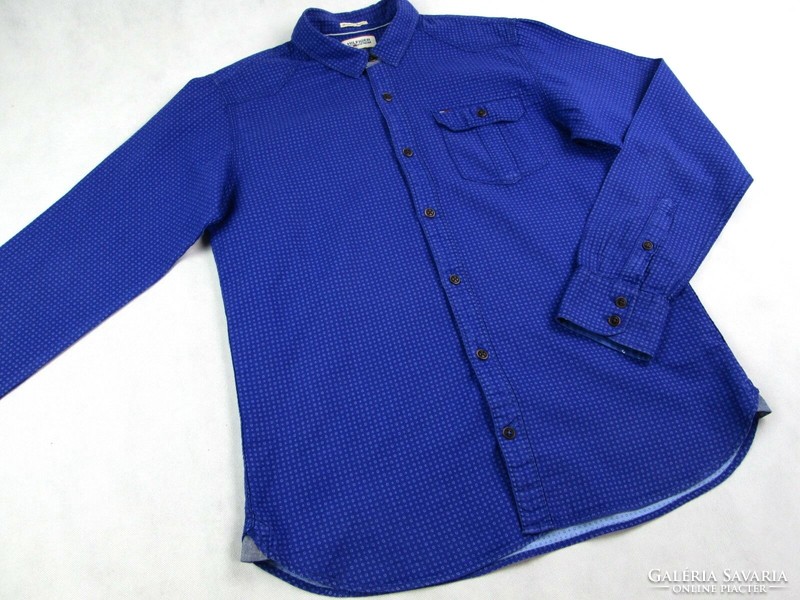 Original tommy hilfiger (l) elegant sporty long sleeve men's shirt