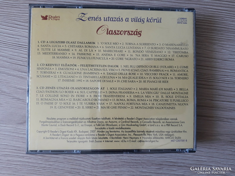 Olasz komolyzenei és könnyűzenei válogatás (3 CD)