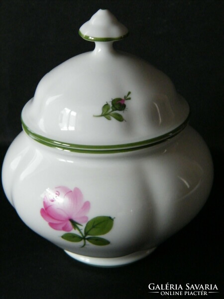 Augarten bécsi rózsás porcelán cukortartó