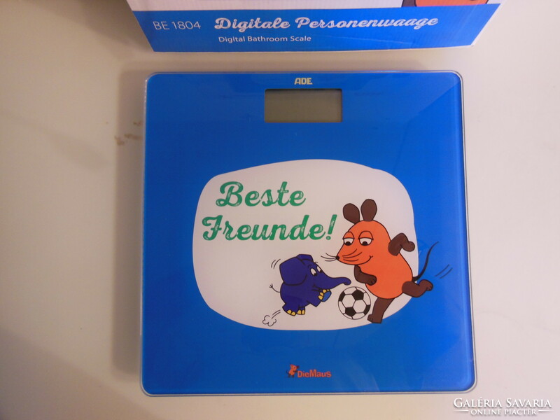 Scale - new - ade - die maus - person - 30 x 30 x 2 cm - 1971 - fairy tale - glass - made in Hamburg