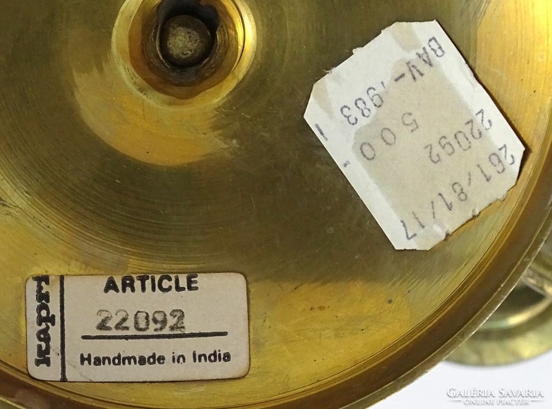 1L632 Jelzett indiai ötágú réz Kapri gyertyatartó 17.5 x 25 cm