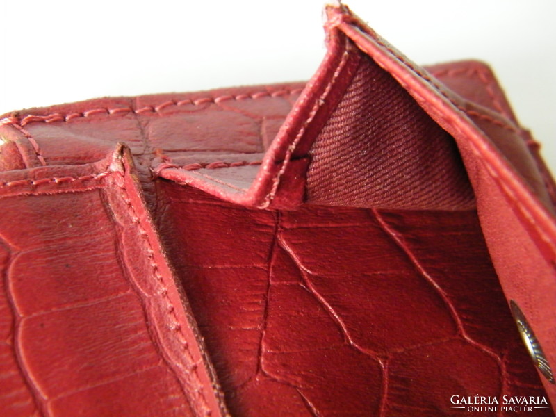 Red leather small binder, wallet