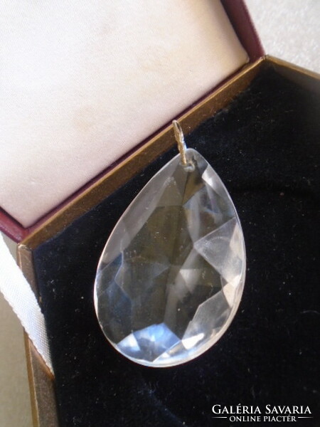 Old antique circa 1880 crystal pendant curio full baroque rarity large size