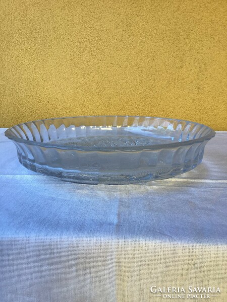 Pressed glass serving bowl 30 cm.