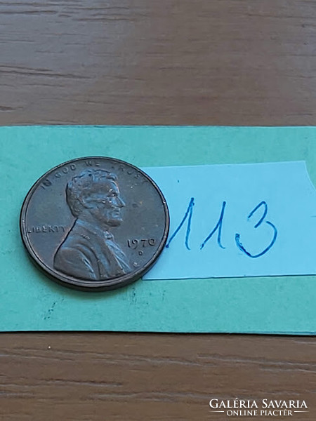 Usa 1 cent 1970 / d, abraham lincoln, copper-zinc 113