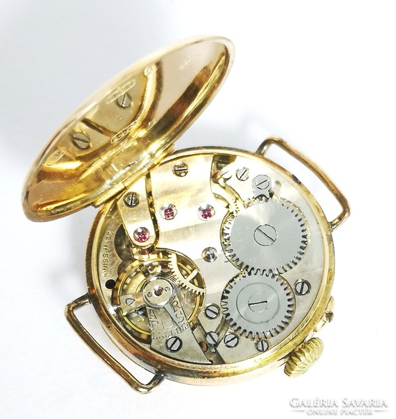 14 K gold case women's watch from the 1920s! With Tiktakwatch service card, warranty!