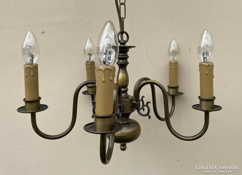 Flemish neo-baroque copper chandelier. 2