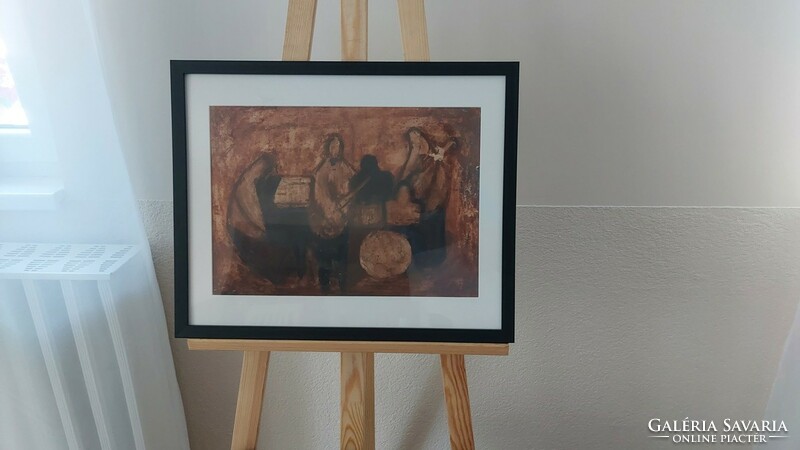 (K) beautiful painting with weak putty mark, 53x43 cm frame