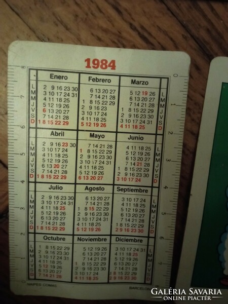 Retro card calendars 1980-1984 5 pieces