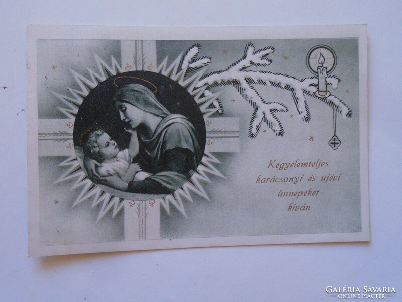 D197267  Képeslap 1941  Brückner József esztergomi kanokok  aláírásával - karácsonyi lap