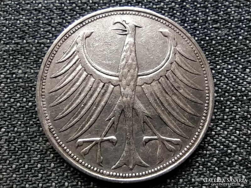 Németország NSZK (1949-1990) .625 ezüst 5 Márka 1951 F (id22962)