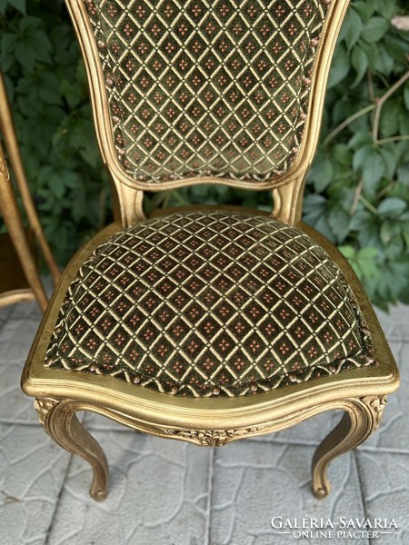 Gilded restored neo-baroque style upholstered chair
