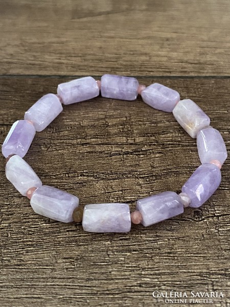 Lavender amethyst bars with tourmaline spacers