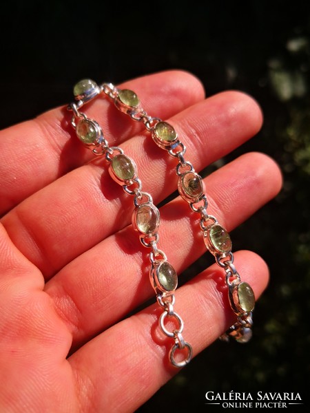 Beautiful blue tourmaline silver bracelet