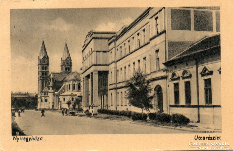 283 --- Nyiregyháza of a running postcard, street detail