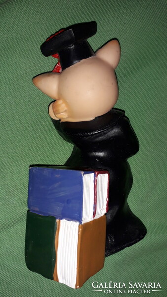 Quirky, funny graduate sexy teacher piglet hand-painted figure bookend 15 cm according to pictures