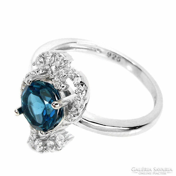 60 As real dark blue topaz 925 silver ring