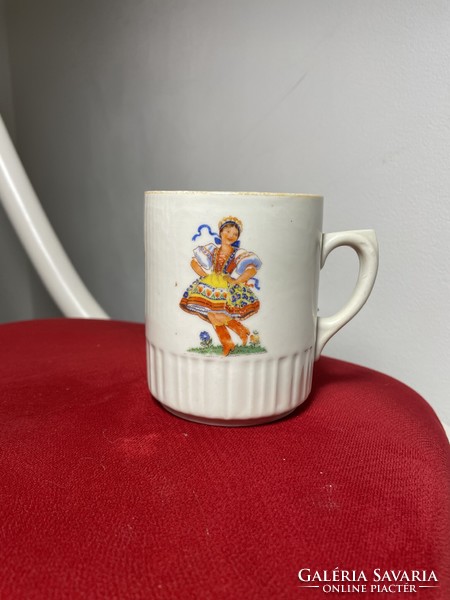 Zsolnay folk motif mug