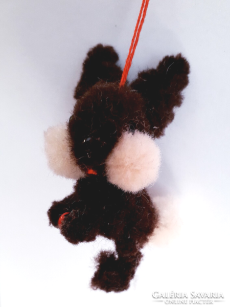 Retro chenille bunny 5 cm high, can be hung