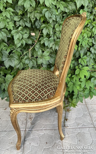 Aranyozott felújított neobarokk stílusú kárpitos szék