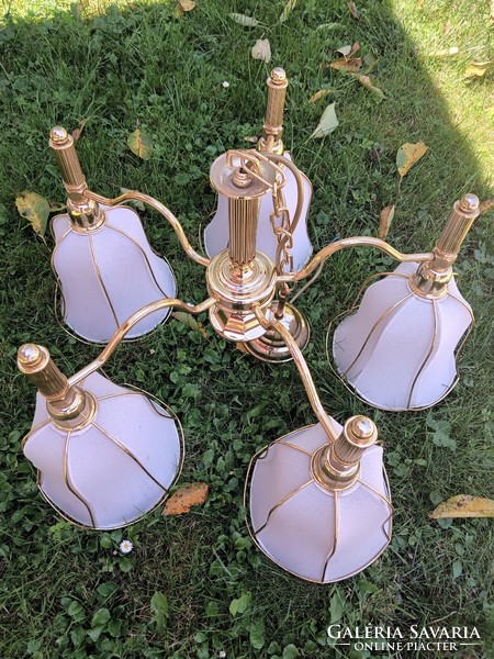 Copper 5-bulb ceiling lamp. Negotiable.