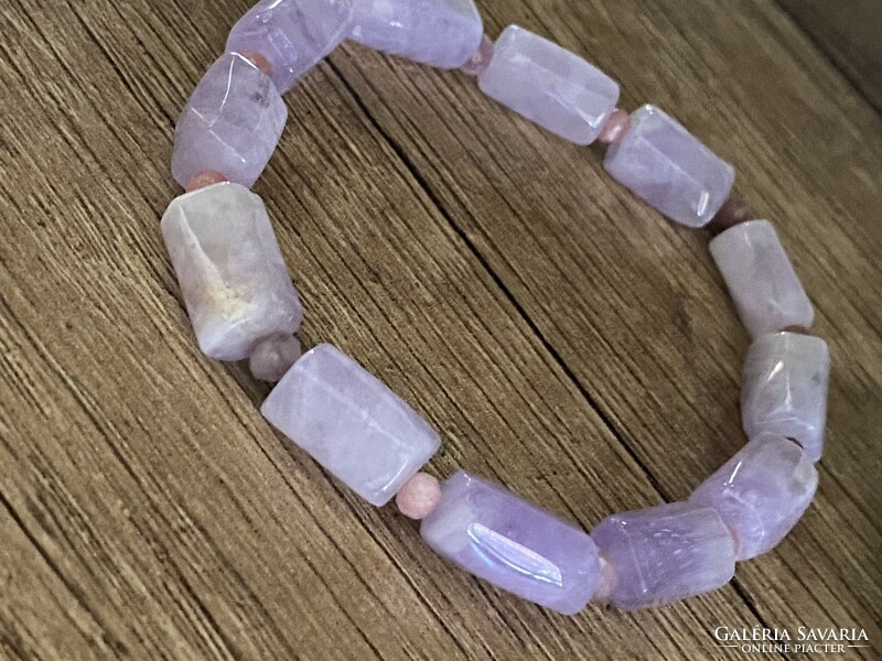 Lavender amethyst bars with tourmaline spacers