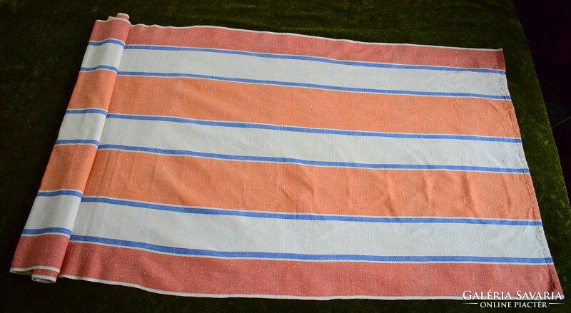 Old sack umbrella canvas material, woven cotton canvas, patterned in colored stripe material 230 x 81 cm i.