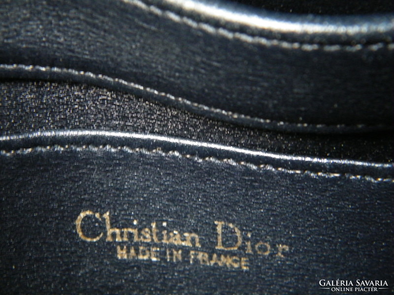 Vintage Christian Dior kék monogramos válltáska bőr szerelékkel