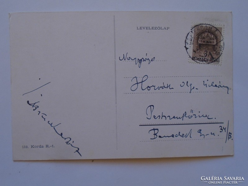 D197267 postcard 1941 with the signature of József Brückner from Esztergom Kanoks - Christmas card