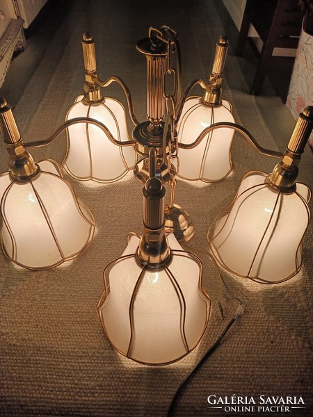 Copper 5-bulb ceiling lamp. Negotiable.